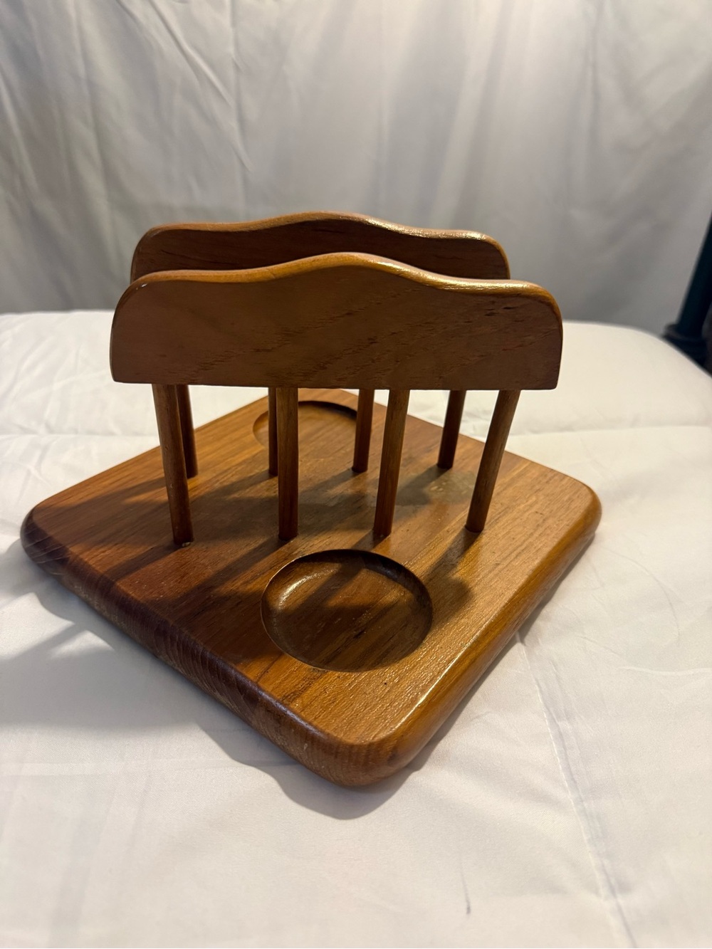 Wooden Toast Rack and Napkin Holder - Brown